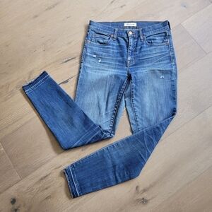 Madewell Jeans Women's sz 27 9" High Riser Skinny Skinny Raw Hem Ankle Jean